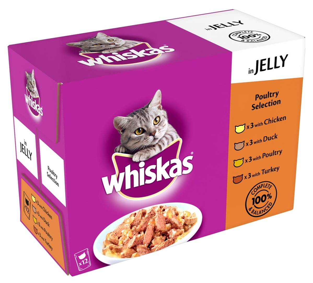 Whiskas Pouch Multipack Wet Adult Cat Food Poultry Feasts In Jelly Pet Connection petconnection.ie