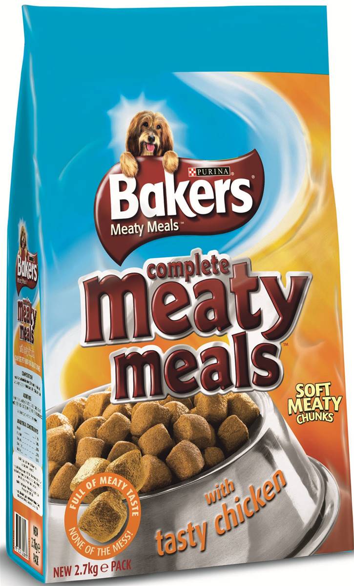 Bakers Complete Meaty Meals Dog Food Adult Chicken 2.7kg Pet Connection petconnection.ie