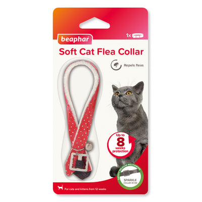 Beaphar Cat Flea Collar, Adjustable Sparkle Safety Collar, Natural Plant Extracts, 30cm