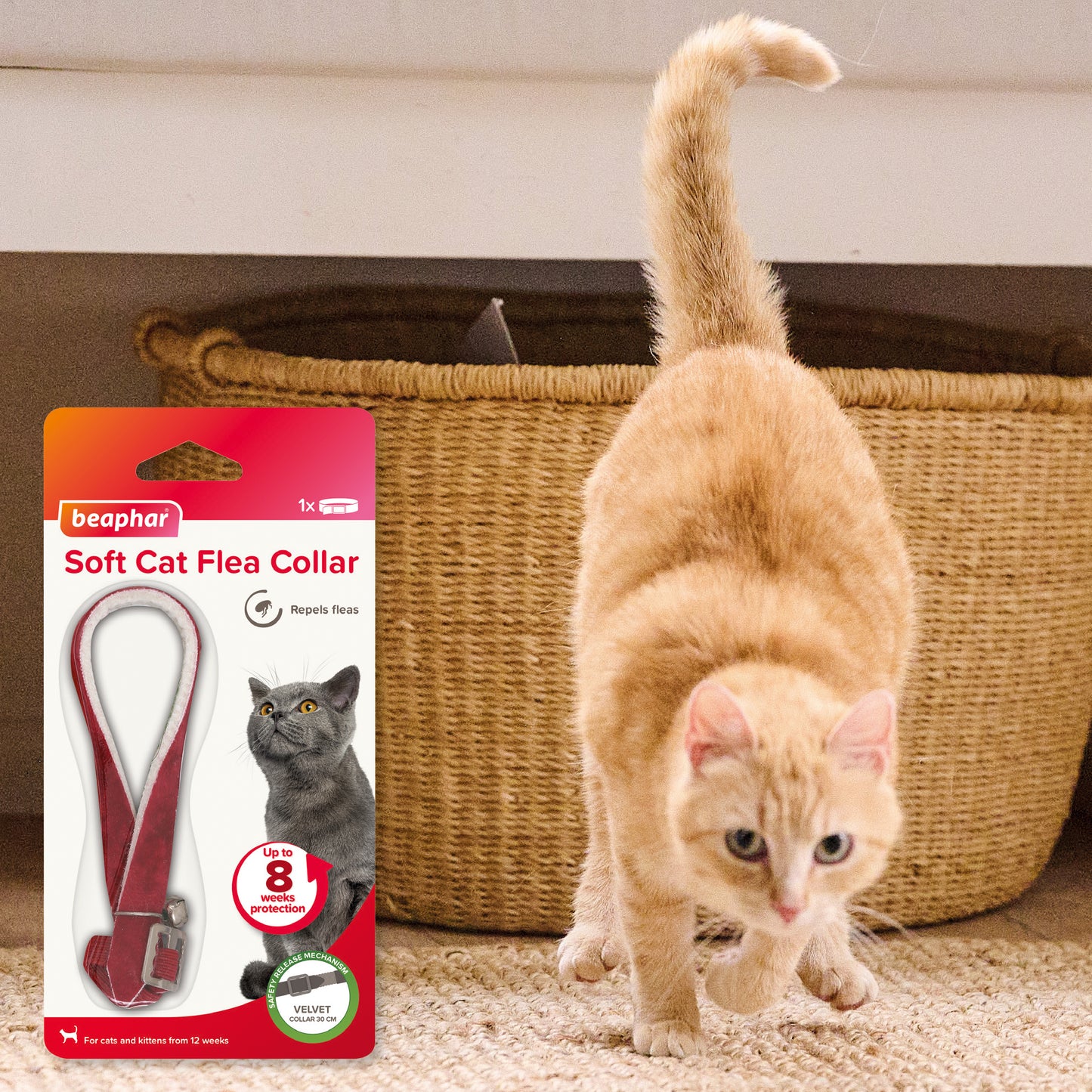 Beaphar | Cat Flea Control | Adjustable Velvet Safety Collar