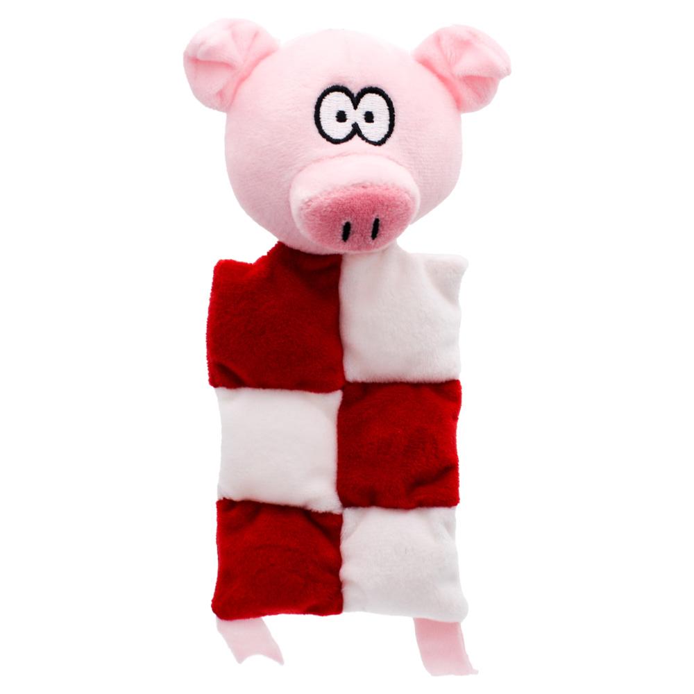 Holly & Robin | Squeaky Squares Pig | Christmas Dog Plush Toy