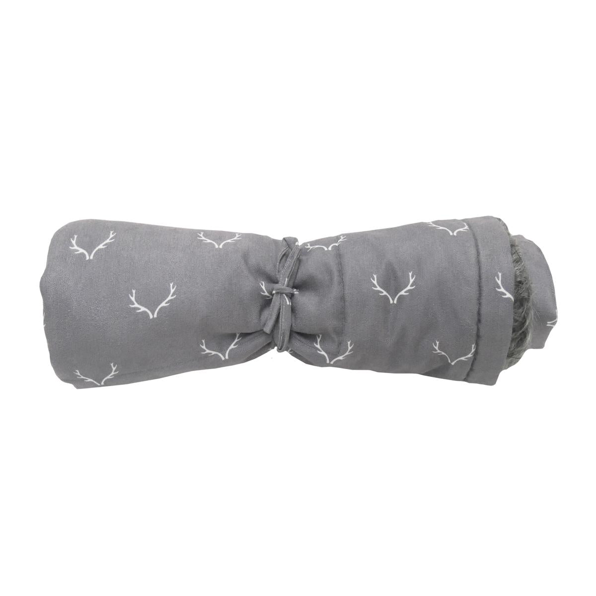 Antler Hygge Super Soft Dog Blanket | Faux Fur & Grey Antler | 110cm x 73cm