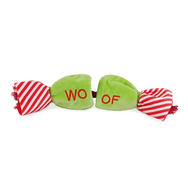 Cupid & Comet | Christmas Plush Dog Toy | Crinkle Candy Rope