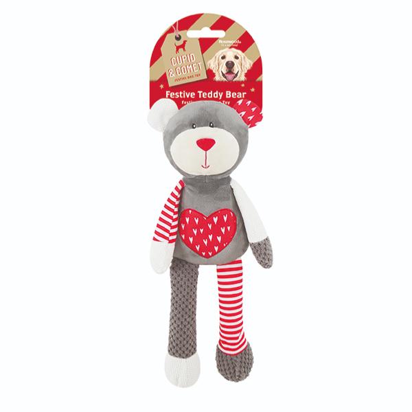 Cupid & Comet | Christmas Plush Dog Toy | Festive Teddy Bear