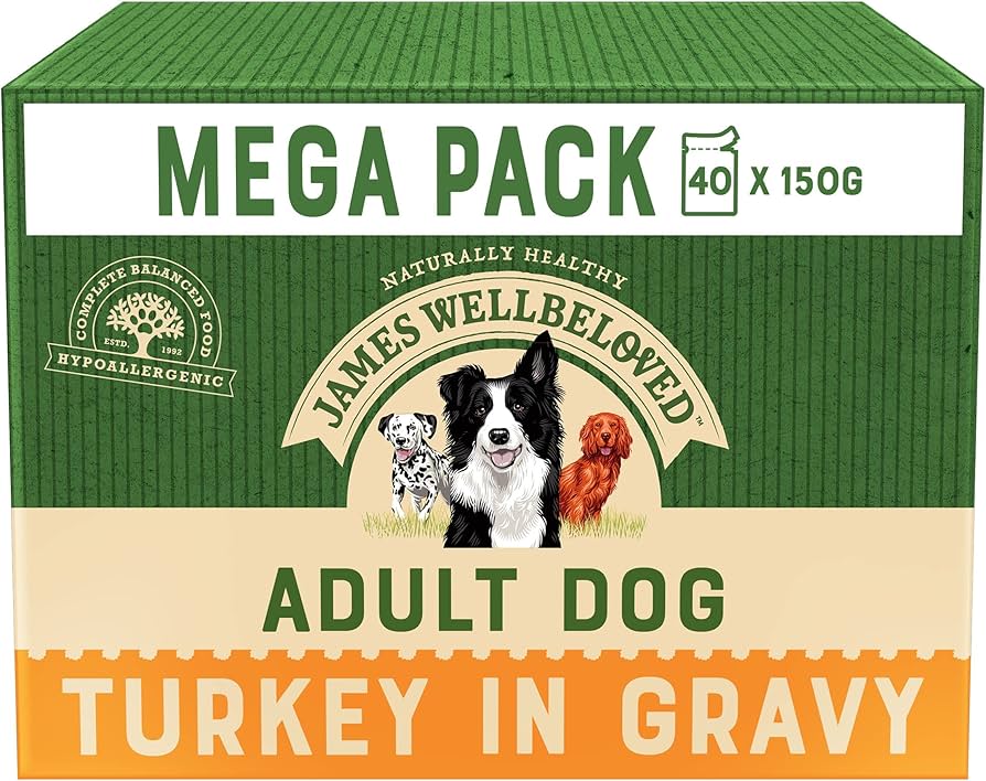 James Wellbeloved | Gluten Free Adult Wet Dog Food | Turkey - 150g Pouch Bulk Packs