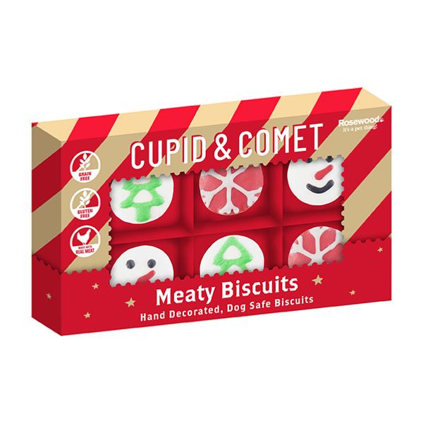 Christmas Dog Treats | Meaty Biscuits - 60g | Cupid & Comet