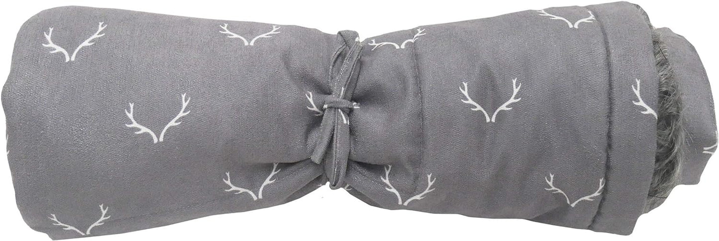 Antler Hygge Super Soft Dog Blanket | Faux Fur & Grey Antler | 110cm x 73cm