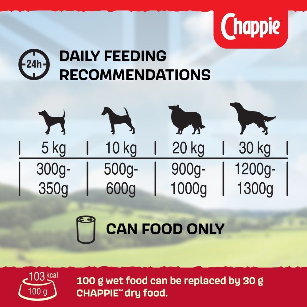 Chappie Wet Dog Food Tin Original 412g Pet Connection petconnection.ie