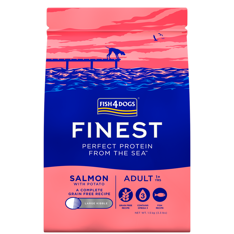 Fish4Dogs Finest | Grain Free Dry Dog Food | Large Breed Adult | Salmon with Potato