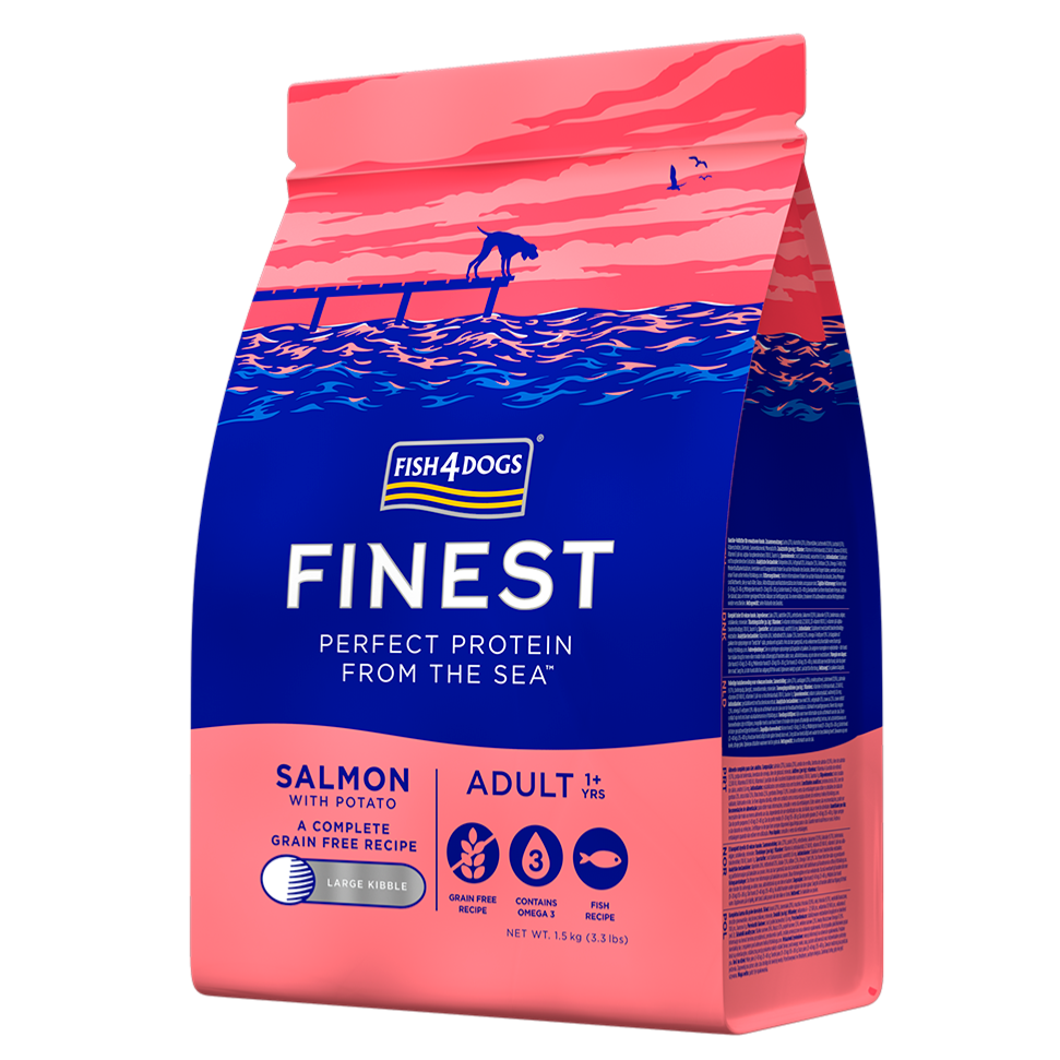 Fish4Dogs Finest | Grain Free Dry Dog Food | Large Breed Adult | Salmon with Potato