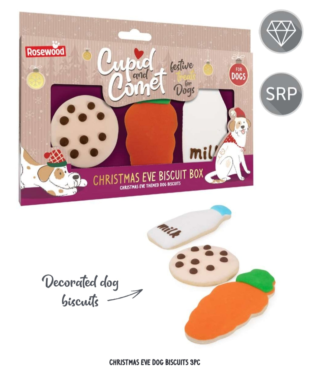 Christmas Eve Dog Biscuits | Festive Dog Treats by Cupid & Comet