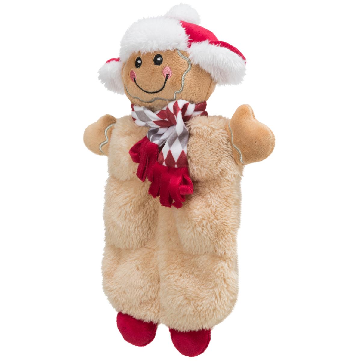 Trixie | Christmas Dog Toy | Dangling Floppy Plush Gingerbread