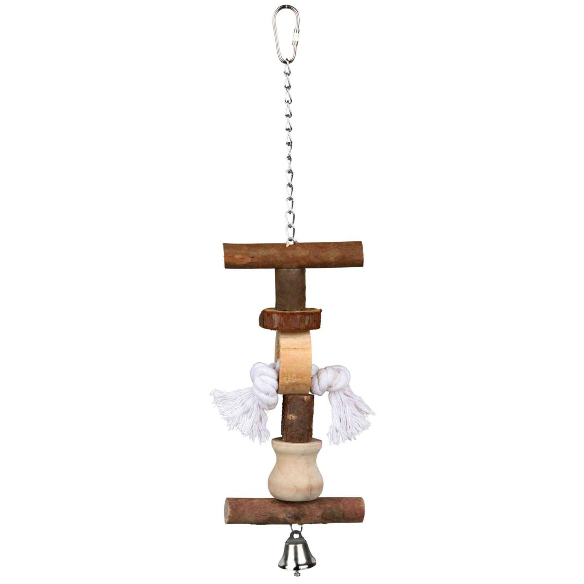 Trixie Natural Living Bell, Rope & Wood Bird Toy