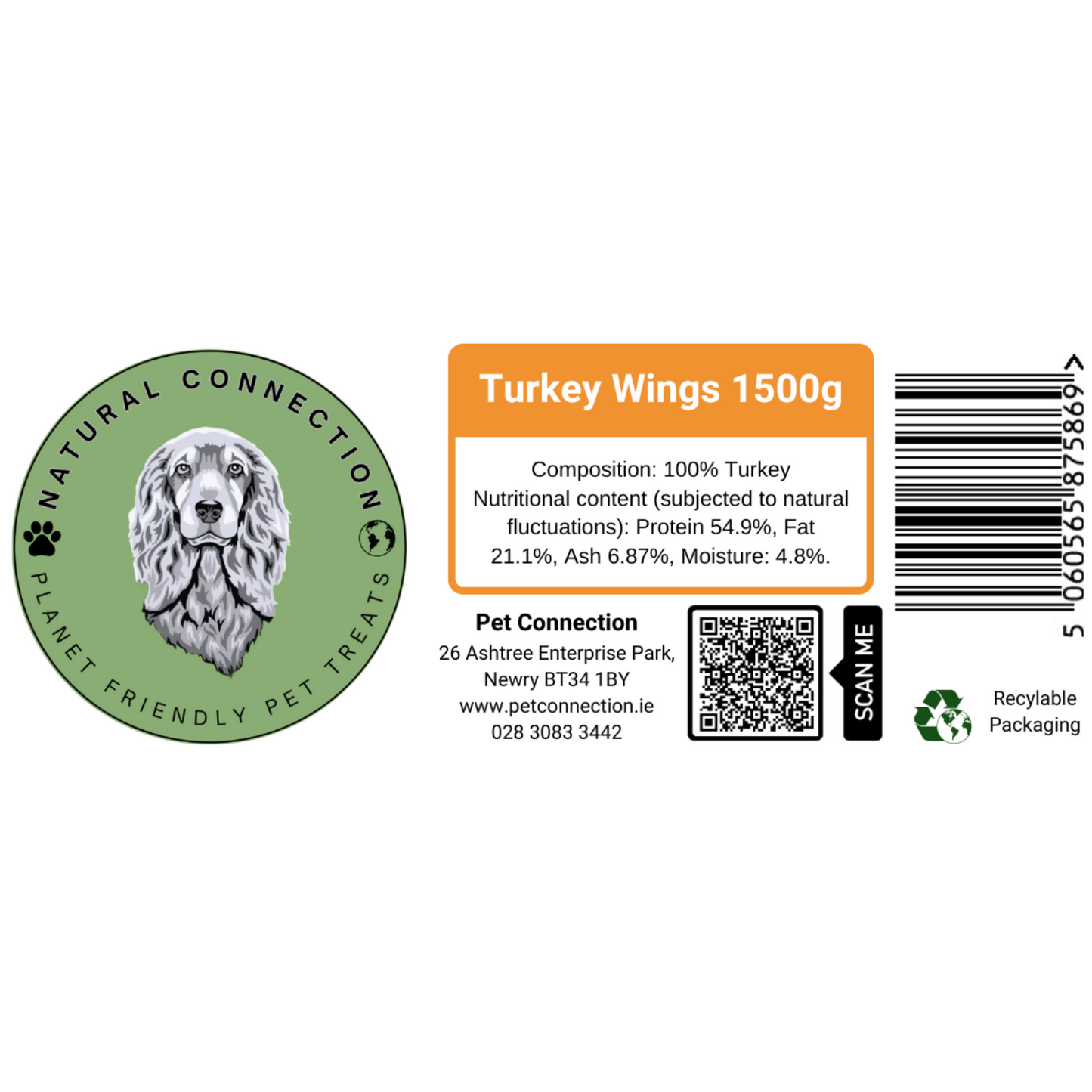 Turkey Wings | High Protein Crunchy Dog Treat Snacks by Natural Connection