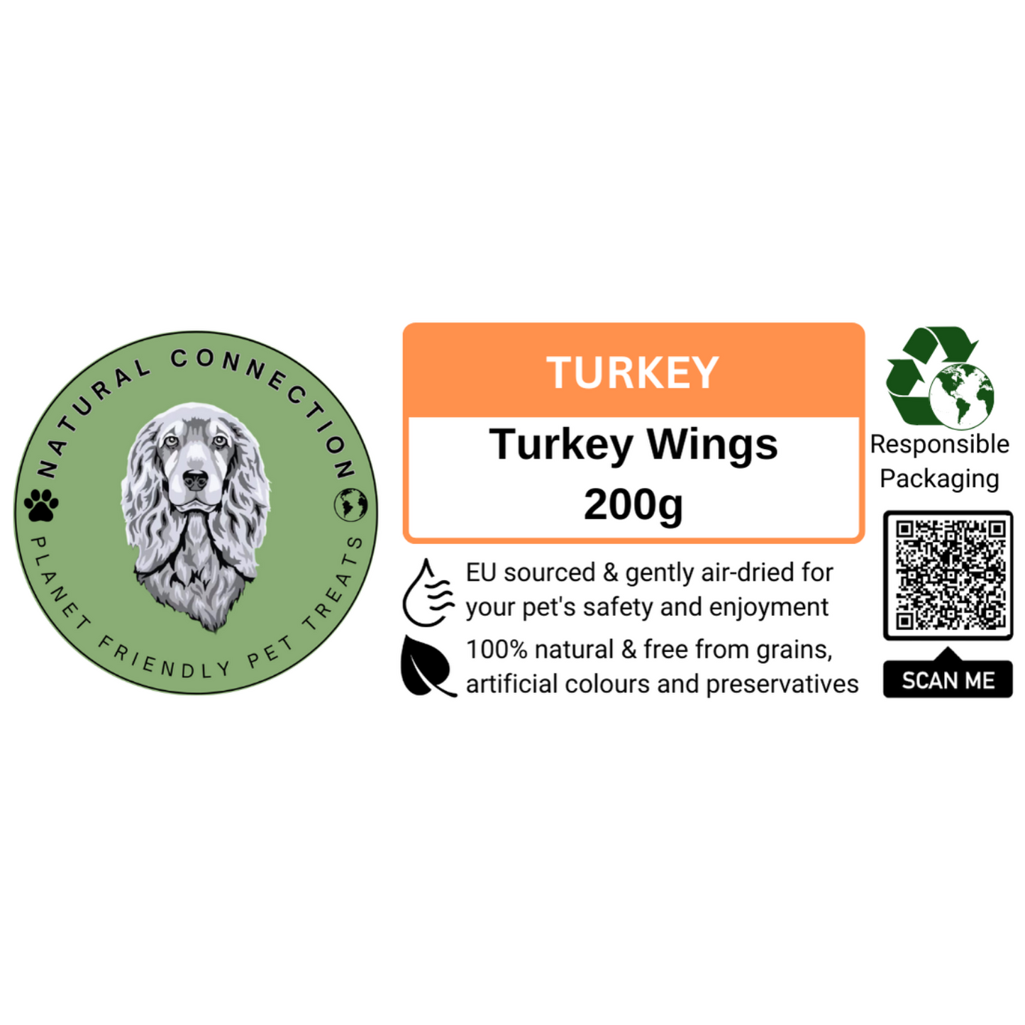 Turkey Wings | High Protein Crunchy Dog Treat Snacks by Natural Connection