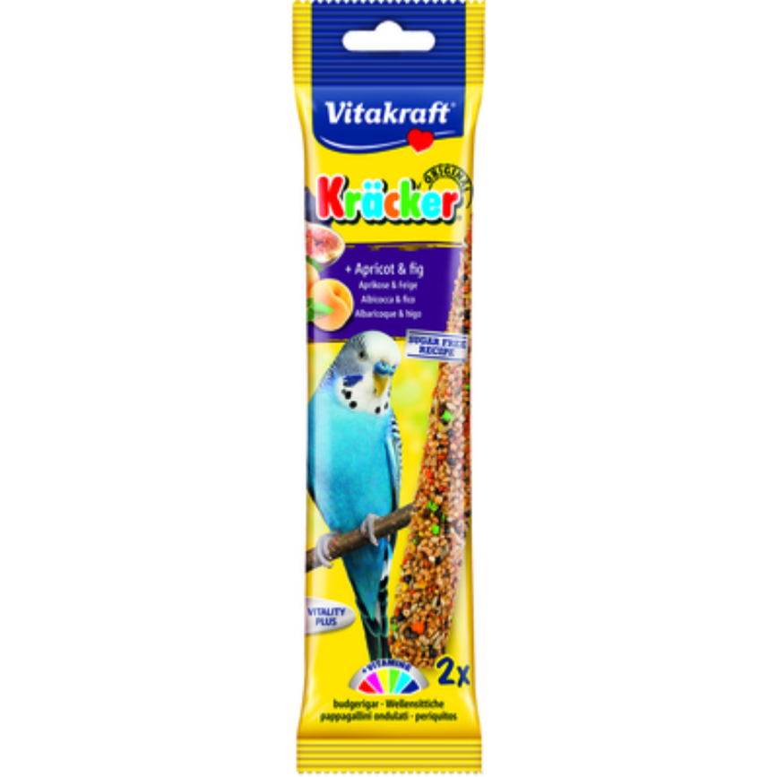 Vitakraft Kracker Budgie Treat Sticks (2 Pack) - Apricot & Fig