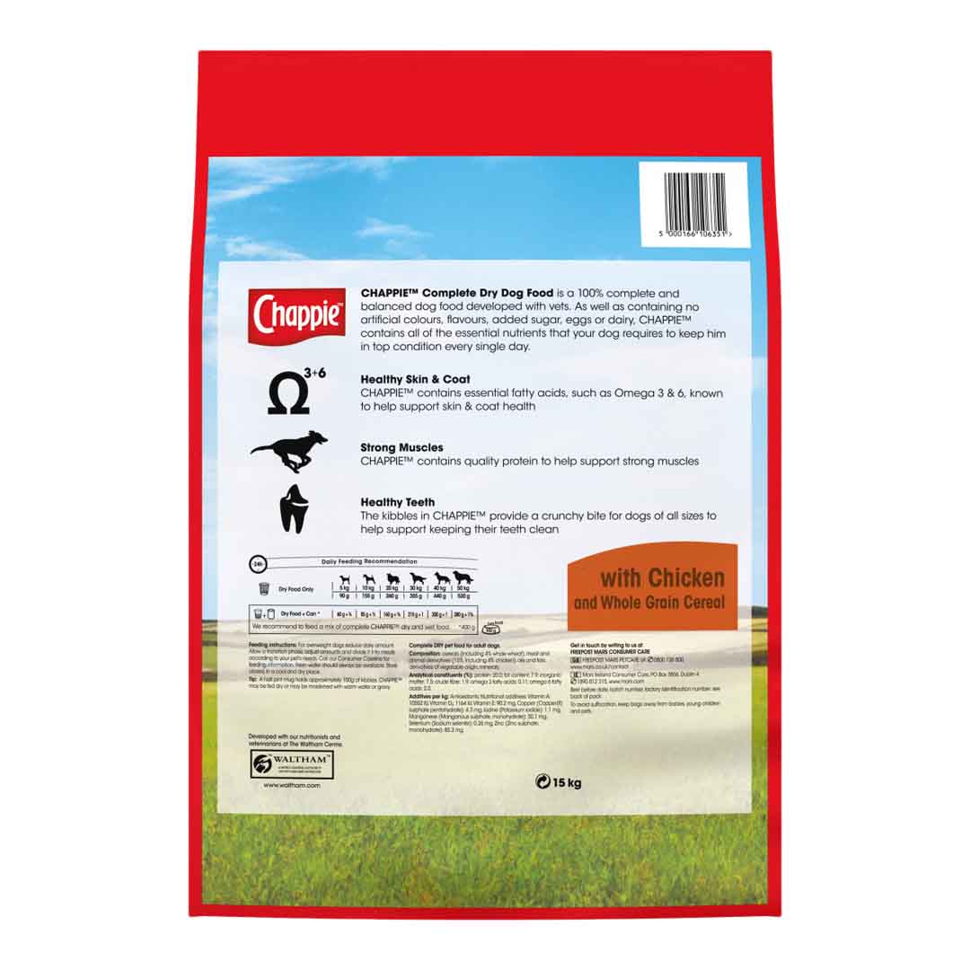 Chappie | Dry Dog Food | Adult | Chicken & Wholegrain - 15kg