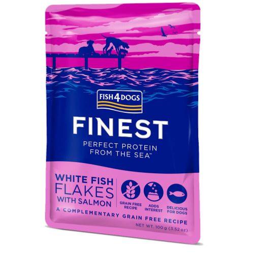 Fish4Dogs Finest Whitefish Flakes & Salmon Dog Food Pouch