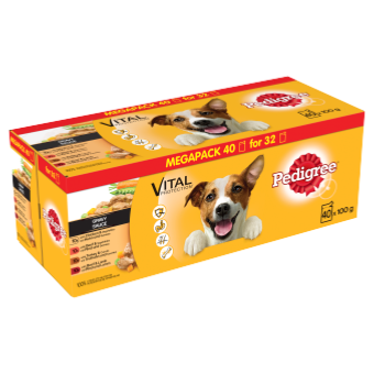 Pedigree Dog Pouches Mixed Selection In Gravy 40 For 36 X 100g